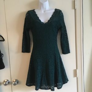 Charlotte Russe Teal Lace Fit and Flare Dress